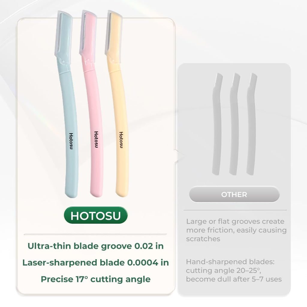 Face Razors for Women & Men Face Hair, Dermaplane Razor with Protective Cap, Womens Facial Razor for Peach Fuzz & Eyebrow Grooming, Ideal Travel Friendly Gift - 9pcs