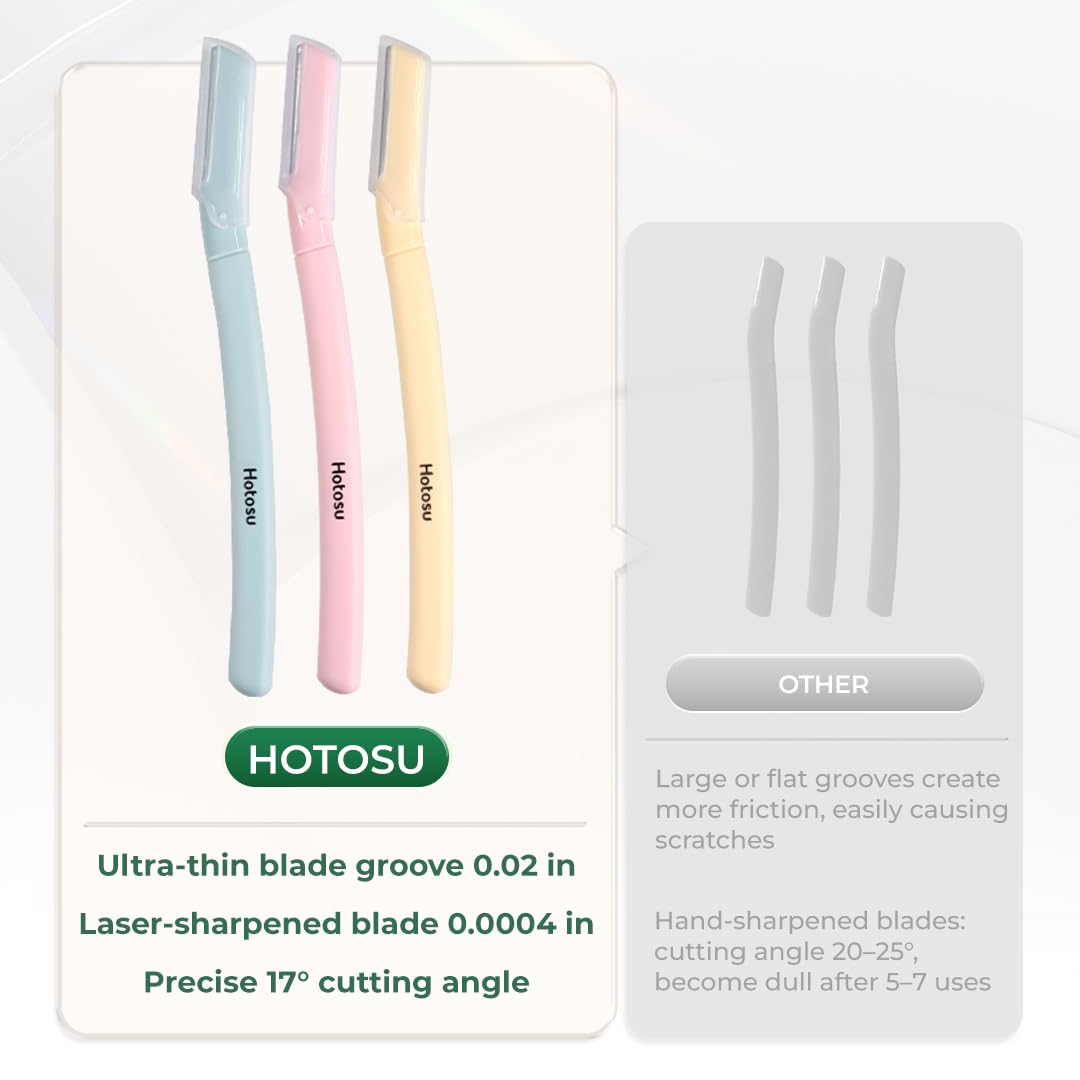 Face Razors for Women & Men Face Hair, Dermaplane Razor with Protective Cap, Womens Facial Razor for Peach Fuzz & Eyebrow Grooming, Ideal Travel Friendly Gift - 9pcs