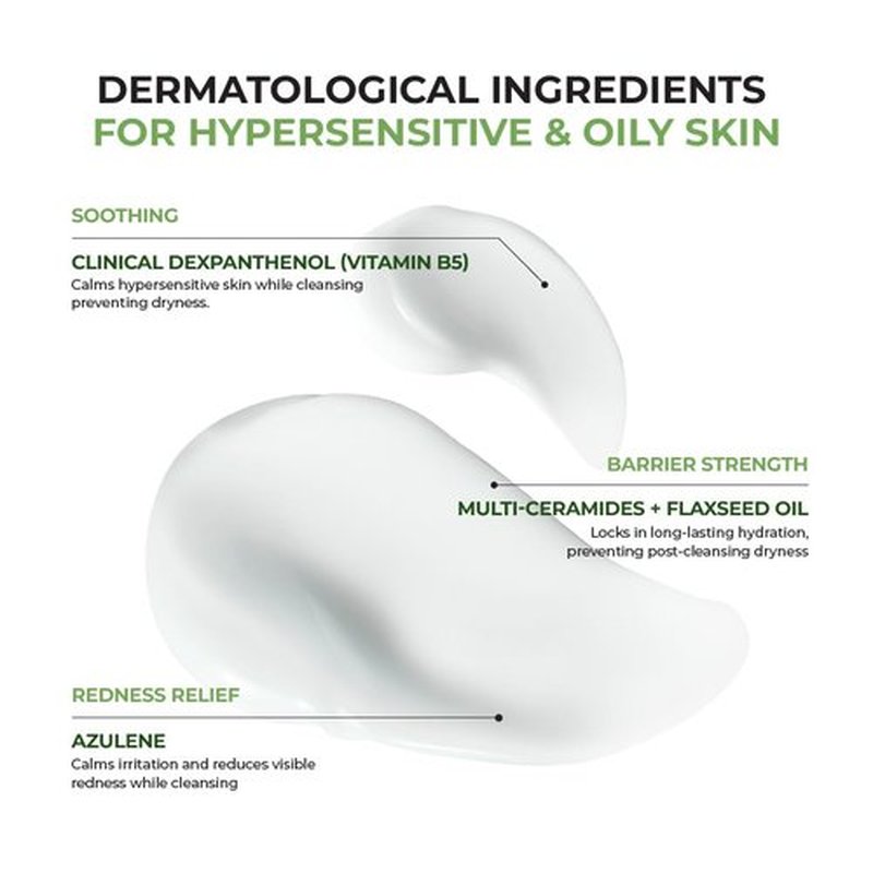 JUMISO D-Panthenol Barrier Soothing Cleansing Milk (300ml/10.14oz) – 92% Cleansing Power 5-Ceramide Gentle Ophthalmologist Tested First Cleanser, Sting-Free Sunscreen & Makeup Melt for Sensitive Skin