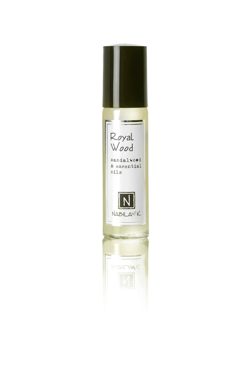 Nabila K Royal Wood Sandalwood Roll-On Perfume Oil for Women | Alcohol-Free, Organic, Long-Lasting Fragrance | Travel Size, TSA Approved | 0.33 oz