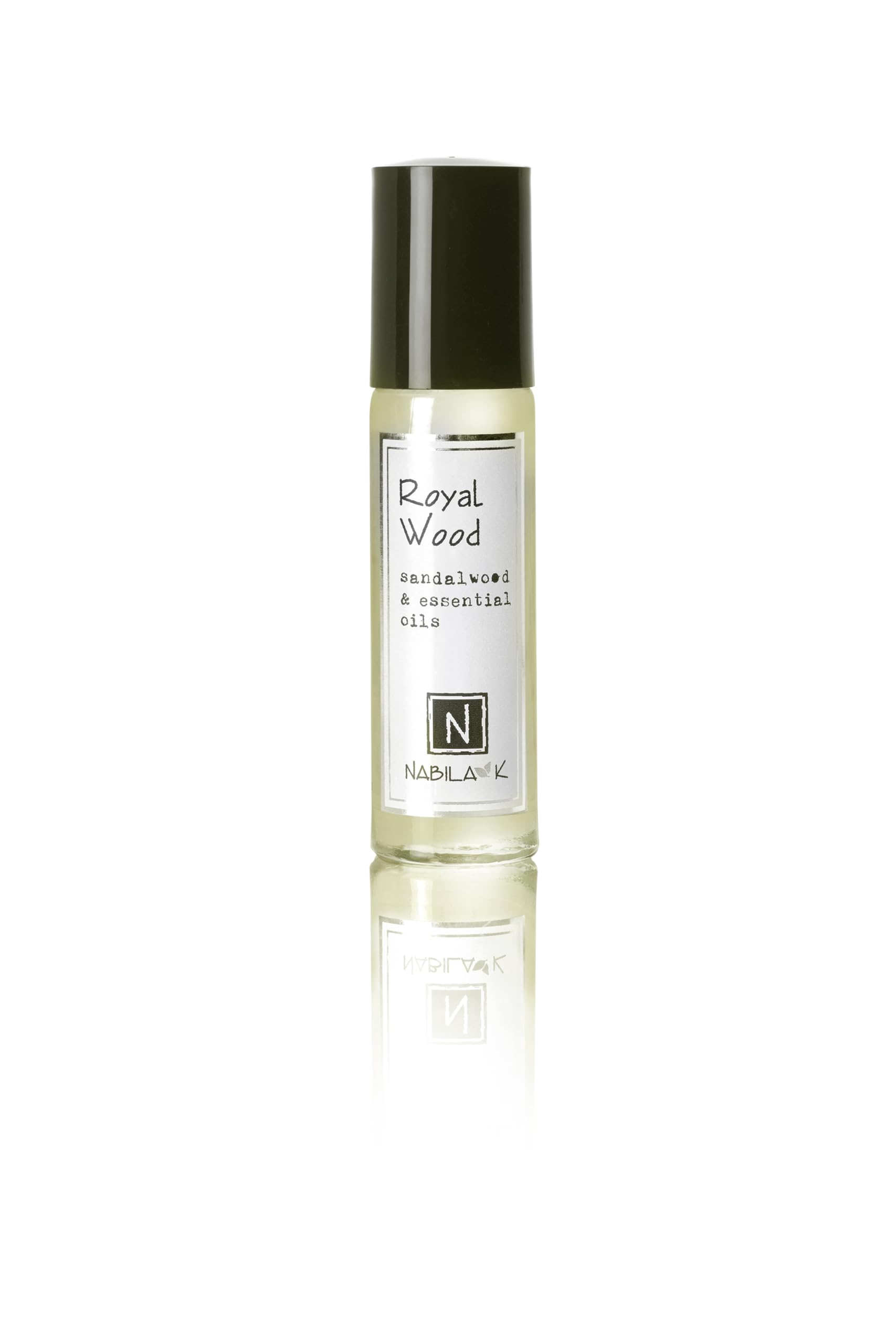 Nabila K Royal Wood Sandalwood Roll-On Perfume Oil for Women | Alcohol-Free, Organic, Long-Lasting Fragrance | Travel Size, TSA Approved | 0.33 oz