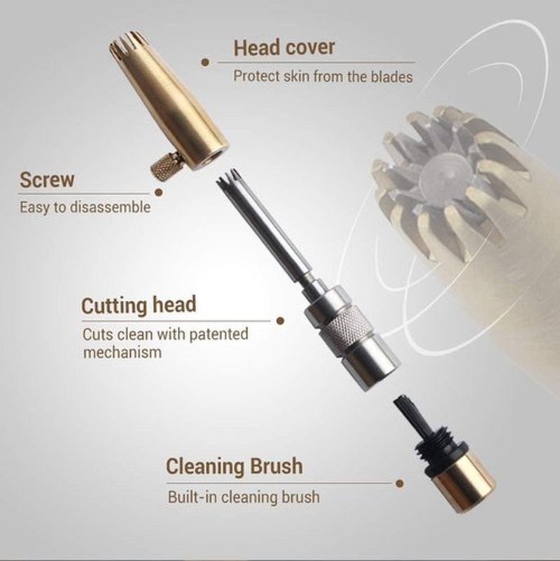 Royal Premium Nose Hair Trimmer for Men - Manual, Battery-Free, Waterproof Brass & Stainless Steel ET-32