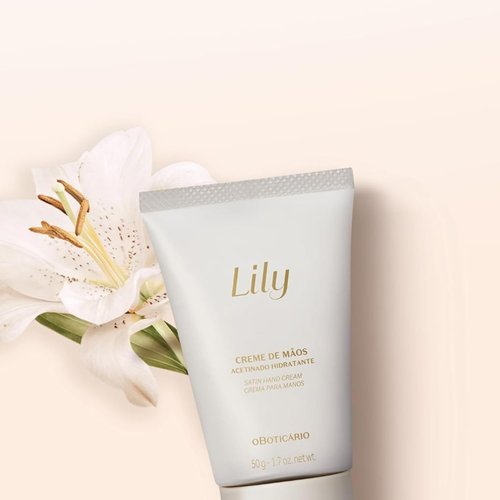 O BOTICARIO Lily Satin Hand Cream, Moisturizing Scented Hand Lotion with Luxurious Fragrance, 1.7 Ounce (50g)