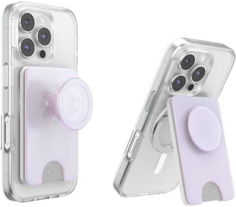 PopSockets Kick-Out Wallet for MagSafe - Adjustable Kickstand & Magnetic Stand | Opalescent White