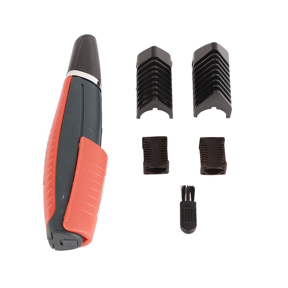 shenruifa Electric Nose Hair Trimmer, Integrated Design, Easy to Grip and Carry, LED Light, Two Comb Attachments, for Nose, Eyebrows, Beard, and Haircut, Suitable for Sensitive Skin
