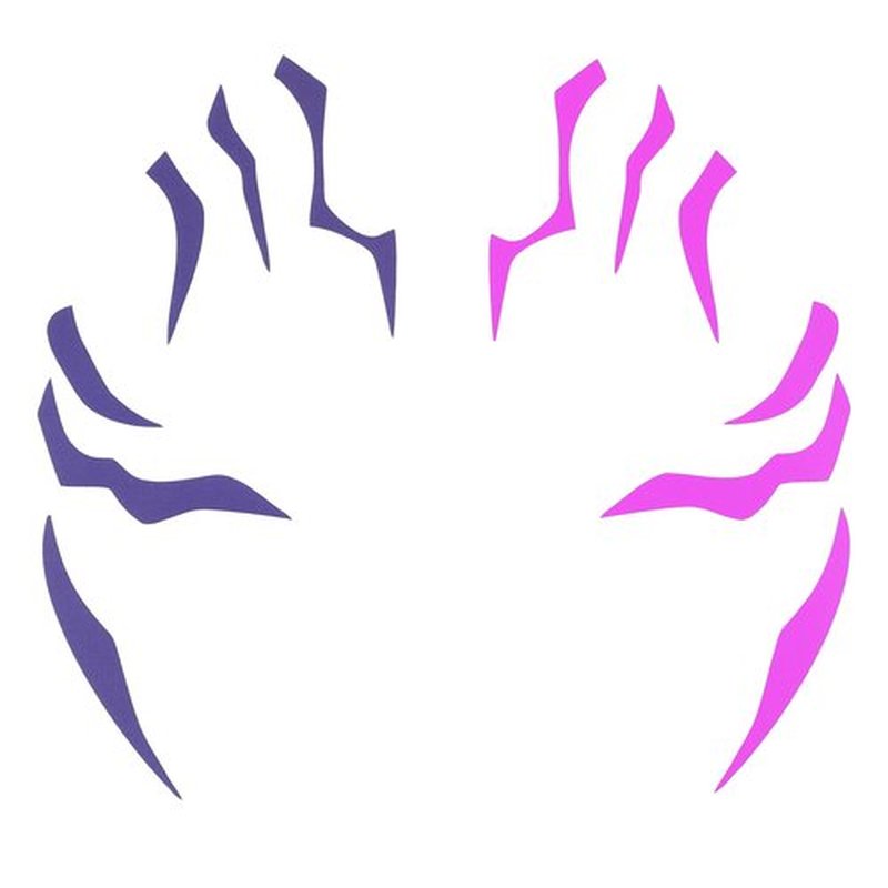 Purple Temporary Tattoo Stickers – 4 PCS Purple Tattoos and 4PCS UV Fluorescent (Under Altraviolet Lamps) Temporary Tattoos Realistic Waterproof Body Art for Cosplay, Halloween, and Party Makeup
