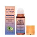 ROVIA 1 PCS Organic Castor Oil Roll On: 100% Cold Pressed Moisturizing Oil with Rose Quartz Roller - for Brows, Lashes, Dry Skin & Face, Travel Friendly Leakproof Roller Bottle (1)