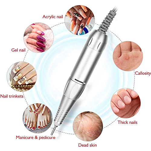 Replacement Handle for Electric Nail Drill Machine, 35000rpm Nail Drill Pen Replacement Handle, Nail Polisher Grinder Handpiece Handle Electric Portable Nail Polishing Machine Replacement Handle