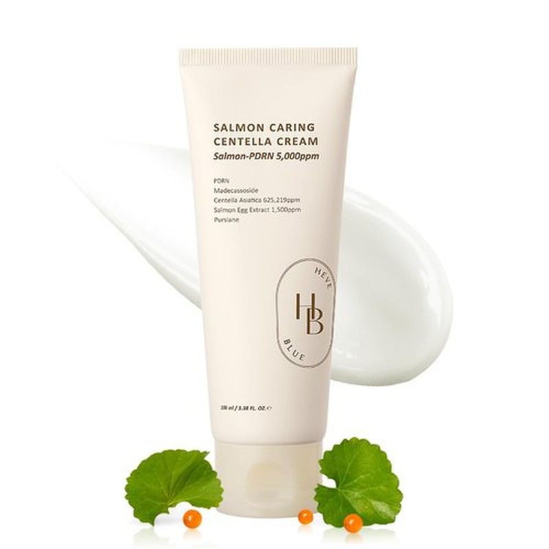 HEVEBLUE Salmon Caring Centella Cream - Hydrate & Rejuvenate Skin with Salmon PDRN & Centella | Korean Skincare