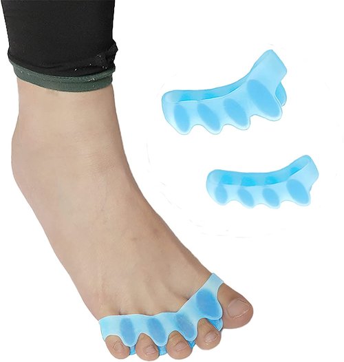 3 Pairs Kid Gel Toe Separator for Children (3-6 Years Old),Silicone Bunion Corrector for Kids Toe Straightener Foot Stretcher Big Toe spacers Toe spreaders(6 pcs), Blue