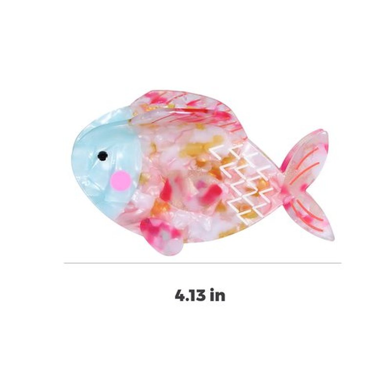 4-Inch Acrylic Fish Hair Claw Clip Large Non-Slip Ocean Animal Acetate Jaw Clamp, Strong Hold Hair Barrette for Women Girls Thick Fine Hair,Marine Lover Summer Gift Beach Accessory