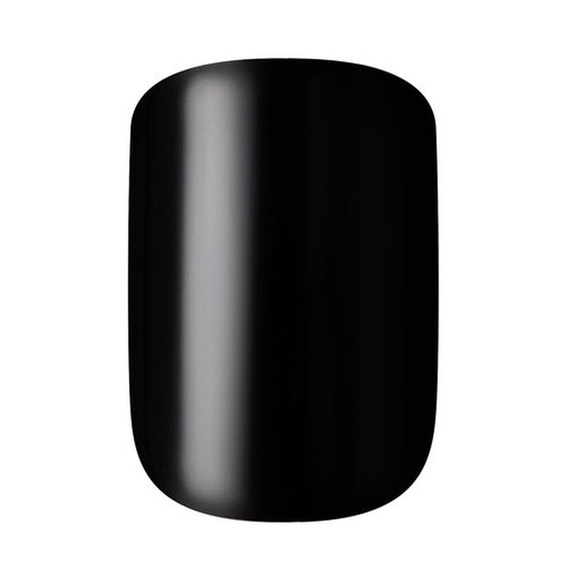 KISS Gel Fantasy Press-On Nails - 'Aim High' Black Squoval Shape | Includes Glue & Accessories
