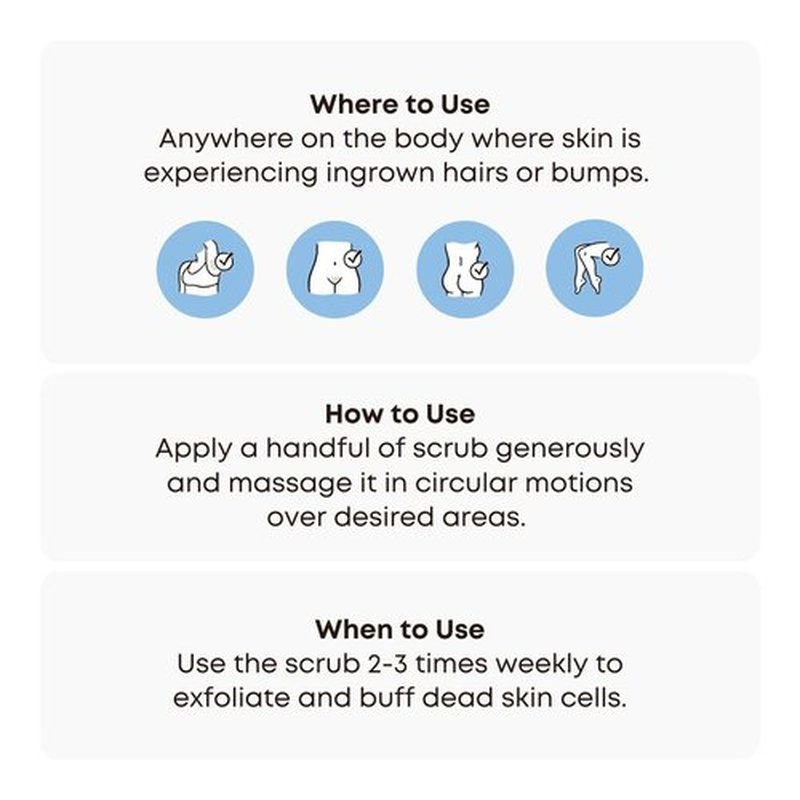 Bushbalm Ingrown Hair Exfoliating Scrub – Pre-Shave Sugar Scrub for Ingrown Hairs, Razor Bumps & Dry Skin – Gently Buffs & Soothes Sensitive Skin – Nude, 236ml