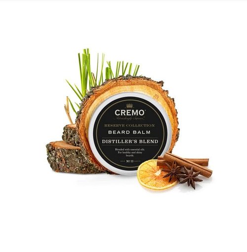 Cremo Beard Balm - Distiller's Blend | Nourishes & Shapes All Lengths of Facial Hair, 2 Ounce