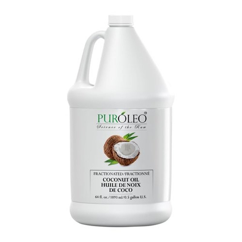 PUROLEO Fractionated Coconut Oil 64 Fl Oz/1900 ML (Packed In Canada) 100% Natural and odorless Moisturizer & Carrier Oil l Hair Skin Body, Aromatherapy, Massage, Makeup Remover