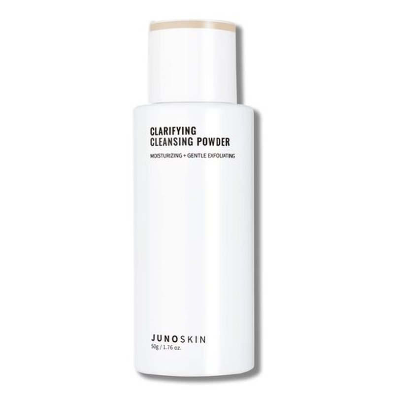 JUNO & Co. Cleansing Powder, Exfoliating Face Wash, 10-Ingredient Powder-to-Foam Cleanser with Hyaluronic Acid, Rice Extract, and Papain Enzyme, No Added Fragrance, 50 g / 1.76 oz.
