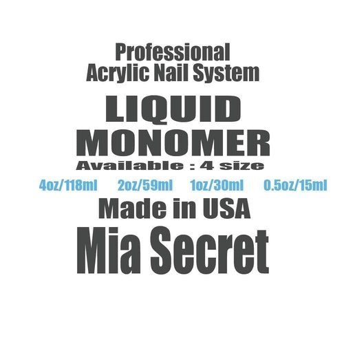 MIA SECRET Liquid Monomer & Clear Acrylic Powder Nail Art System - 4oz Each for Perfect Nails