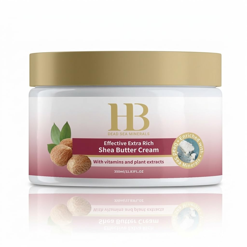 H&B Dead Sea Extra Rich Body Cream with Shea Butter – Deep Moisture Body Cream for Dry Skin, Mineral-Rich Hydration, Repairing & Softening Lotion, Non-Greasy Daily Moisturizer 350ml
