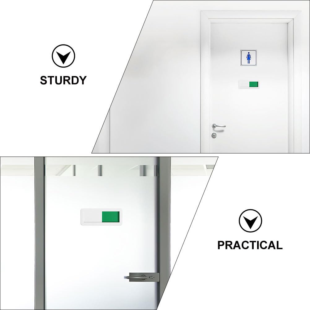8 pcs Acrylic Open Closed Sign for Office Doors, Red/Green Slider Signs with Privacy Indicator for Meetings, White Background