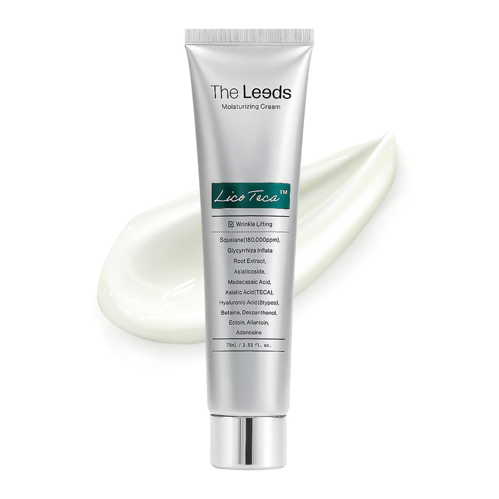 THELEEDS LicoTeca Moisturizing Cream 75ml(2.53 fl. oz.) | Korean Skincare Hydrating Facial Moisturizer for Sensitive & Dry Skin | Squalane 180,000ppm, Hyaluronic Acid, Ectoin, Dexpanthenol, Allantoin