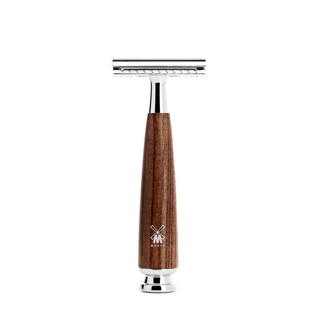 MÜHLE RYTMO Shaving Kit for Men, Steamed Ash Wet Shave Grooming Set 4-Piece