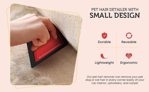Skiennix Mini Pet Hair Lint Remover - Effective Dog & Cat Fur Detailer for Car & Furniture