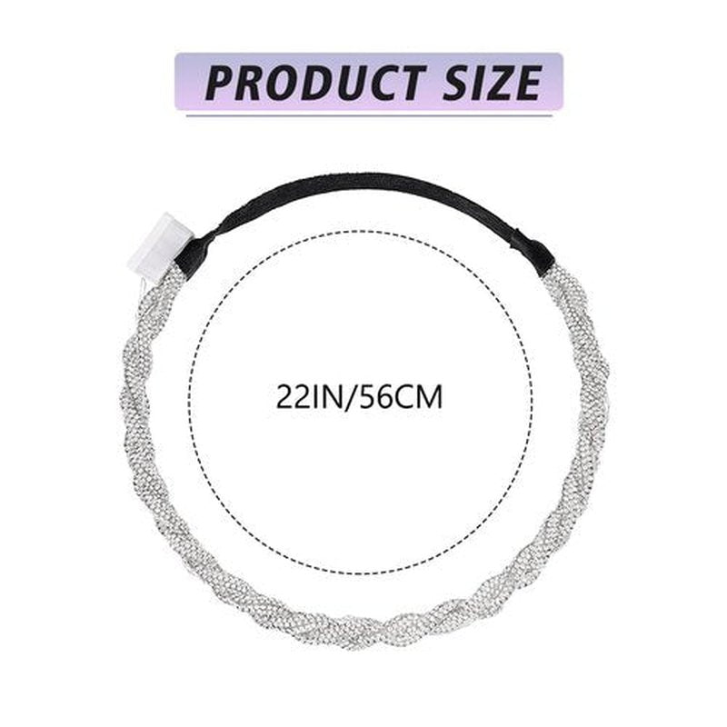 ACEDRE Light Up Rhinestone Headband LED Rave Headpiece Glow Silver Crystal for Women