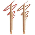 JUAAZIN 2Pcs Matte Lip Liner Pencil, Plump lip pencil liner Long-Lasting Creamy Formula, With Silicone Smudger for Define Contours & Sculpting Lip,Waterproof Non-Staining Crayon Lip Liners 05#+06#