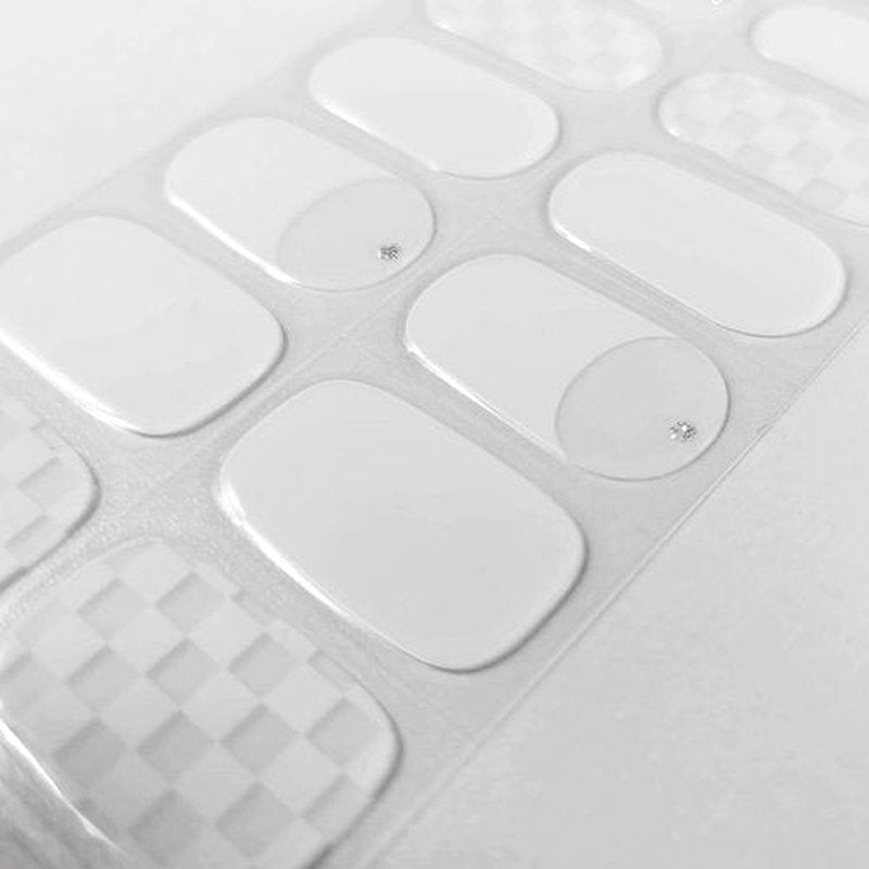 CHOOSE-IT Semi Cured Gel Nail Strips (Checkboard French) Full Nail Wraps for Party 20 Pcs Long Lasting Salon-Quality DIY Manicure at Home UV Lamp Required