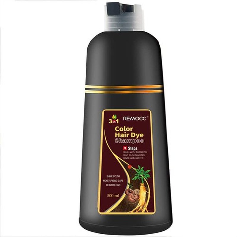 Instant Brown Hair Dye Shampoo for Women Men, Hair Coloring Shampoo for Gray Hair, 500ml Herbal Ingredients 3 in 1 Brown Hair Dye - 100% Gray Coverage Coloring in Minutes 16.9 Fl Oz