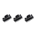 Parcelona French Classic Very Small 1 1/2" Claw Clips with Tight Spring Set of 3 Girls Hair Jaw Claw Clips Durable Styling Women Hair Accessories, Made in France (Black)