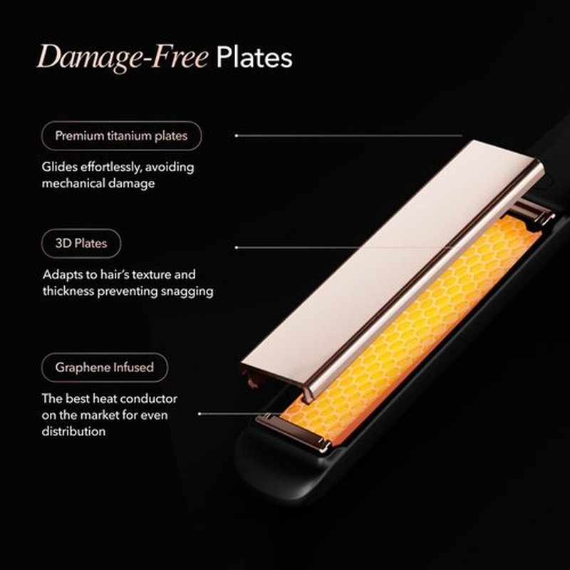 SRILabs StyleQ Flat Iron Hair Straightener - GraphFlow Technology, Infrared Light Therapy, 12 Heat Settings for All Hair Types
