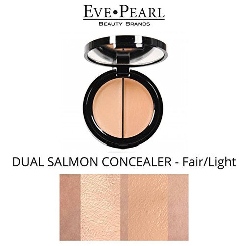 EVE PEARL Dual Salmon Concealer Full Coverage Under Eye Concealer Smooth Skin Treatment Brighten Makeup Hydrate Skincare (Light)