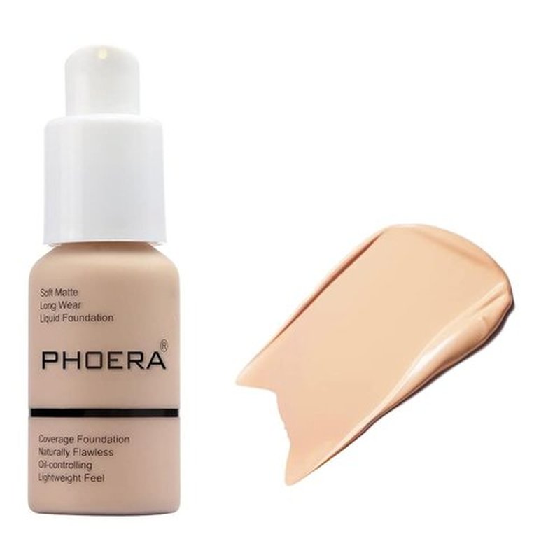 ABRUS PHOERA Full Coverage Foundation, Soft Matte, Oil Control Concealer, Foundation Makeup Flawless Cream Smooth Long Lasting 24HR Waterproof and Blendable 30ml (102 Nude)