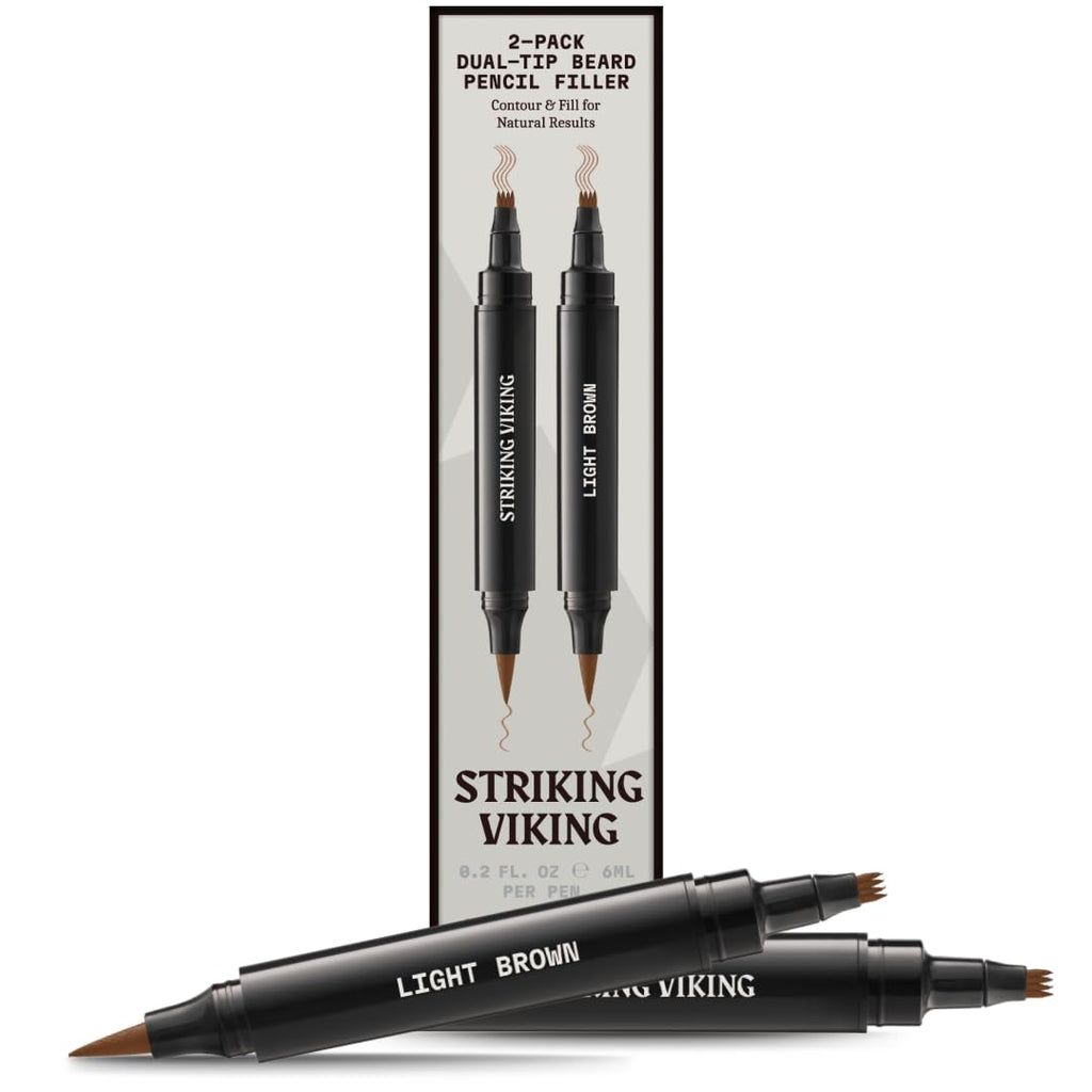 Striking Viking Beard Pencil Filler for Men - Light Brown, 2 Pens Pack
