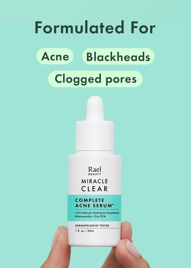 Rael Miracle Clear Serum - Salicylic Acid & Niacinamide Pore Minimizer for Radiant Skin (1 fl oz)