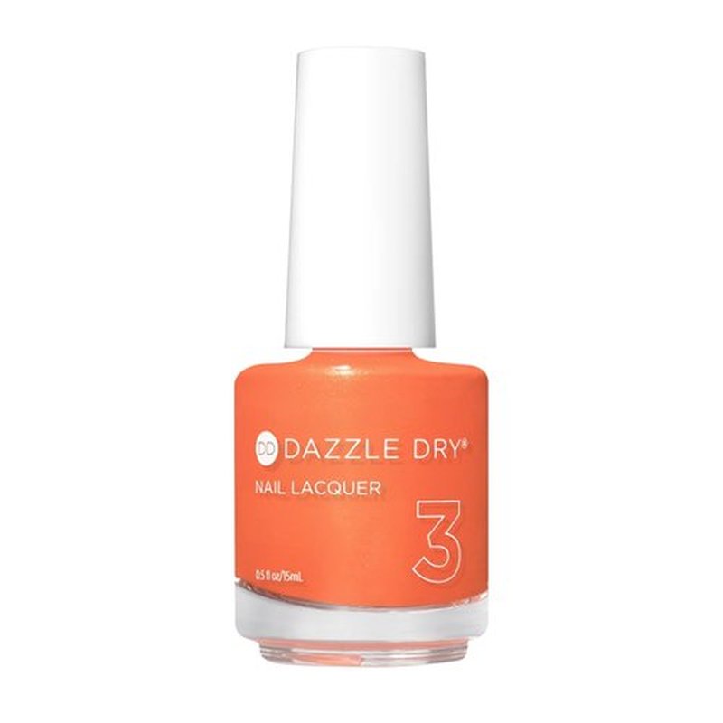 Dazzle Dry Nail Lacquer (Step 3) - Poppy Poison - A bright orange with gold shimmer. Full coverage shimmer. (0.5 fl oz)