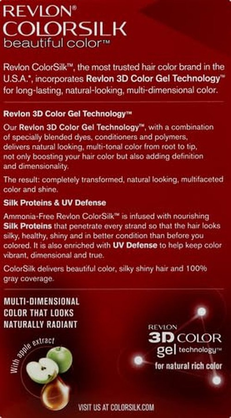 Revlon Colorsilk Permanent Hair Color - 100% Gray Coverage, Ammonia-Free, 20 Brown/Black, 4.4 Oz