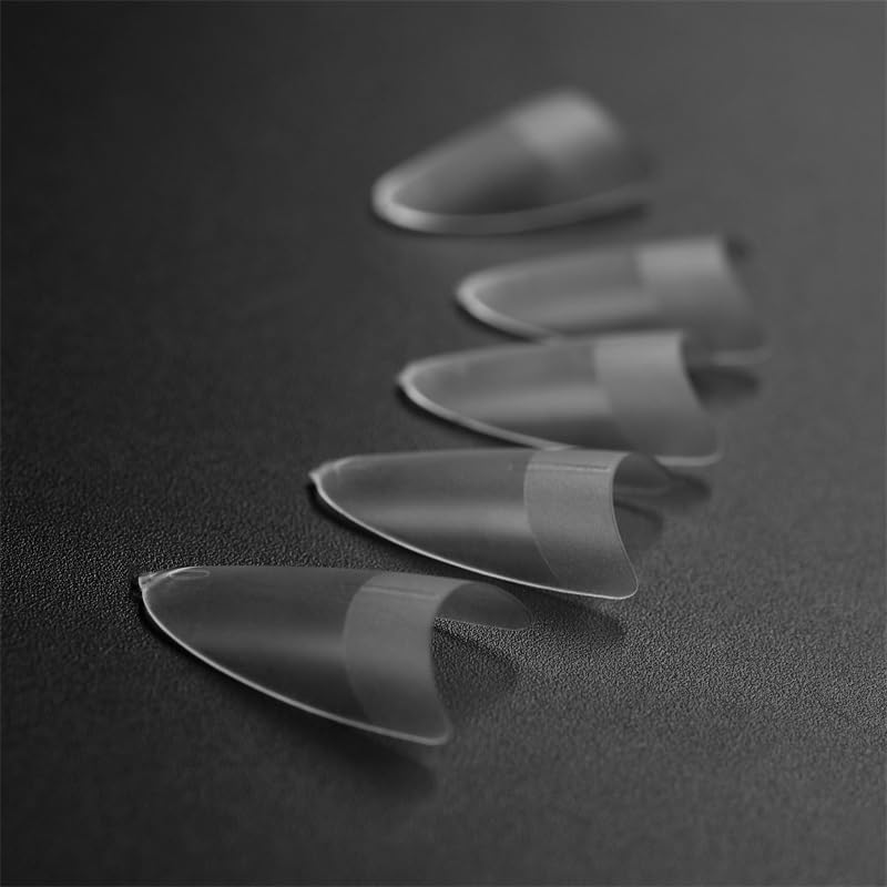 Wellquinn Short Almond Nail Tips Half Cover Almond Nail Tips for Acrylic Nails Clear Press on Soft Gel False Nails for Poly Nail Extension Nail Art Salon and Home DIY 320Pcs 12 Sizes