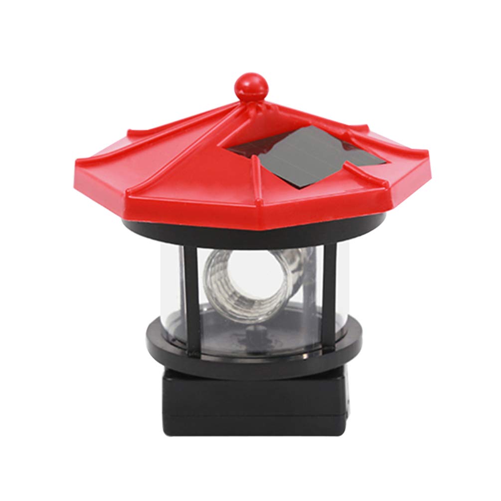 Uonlytech Solar LED Lighthouse Waterproof Landscape Lamp Garden Lamp for Outdoor Lawn Patio Pond Ornament Decoration Red