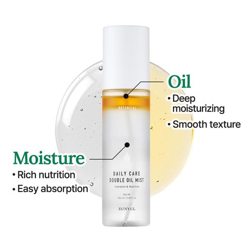 EUNYUL Daily Care Double Oil Mist 3.38 fl. oz Korean Skincare Face Mist for Deep Hydrating