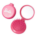 MINISO Barbie Portable Folding Mirror Comb for On-The-Go Styling | Compact Travel Hair Brush with Mirror | Fits in Pocket, Purse, Makeup Bag, Backpack | Detangling Comb for Women Quick Touch Ups