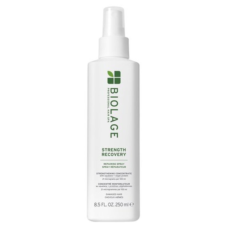 Biolage Strength Recovery Repairing Spray - Leave-In Treatment, Strengthens & Repairs Damaged Hair, Heat Protectant, Detangling Leave-In Treatment, With Olive Squalane & Vegan Proteins, 8.5 Fl Oz