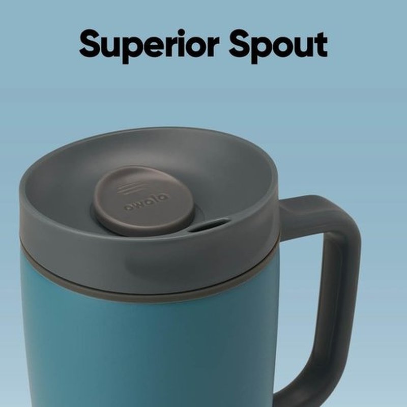Owala SmoothSip Slider Travel Mug - 12oz Stainless Steel, Insulated, Leak Proof, Hot & Cold Drinks