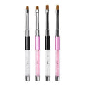 KADS Nail Art Gel Acrylic Brush Carving Pen Brush Nail Drawing Painting Pen Liquid Powder DIY Manicure Tool (Pink+Black, 2Pcs 4#+ 2Pcs 6#)