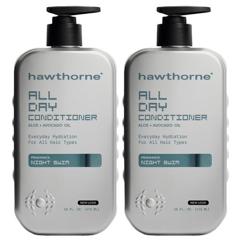 Hawthorne Men's Conditioner - Sulfate & Paraben Free with Argan & Coconut Oil | Night Swim Scent, 16 fl. oz. 2-Pack