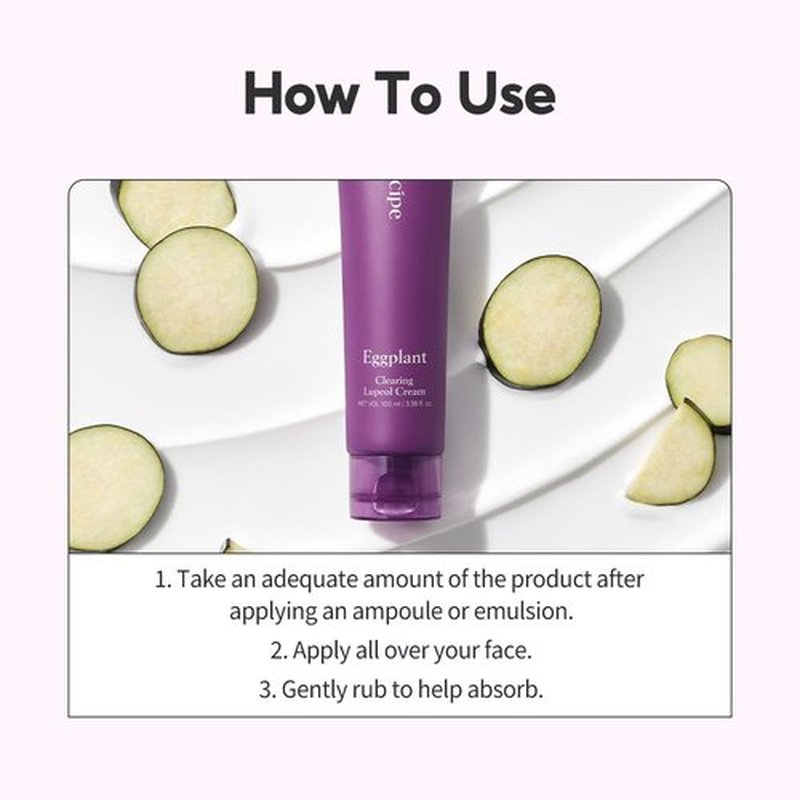 Papa Recipe Eggplant Clearing Lupeol Cream(3.38fl oz/100ml) - Soothing & Hydrating Face Moisturizer Cream for Dry Skin, Oil Water Balance Care, Sensitive, Acne-Prone Skin Friendly, Korean Face Cream