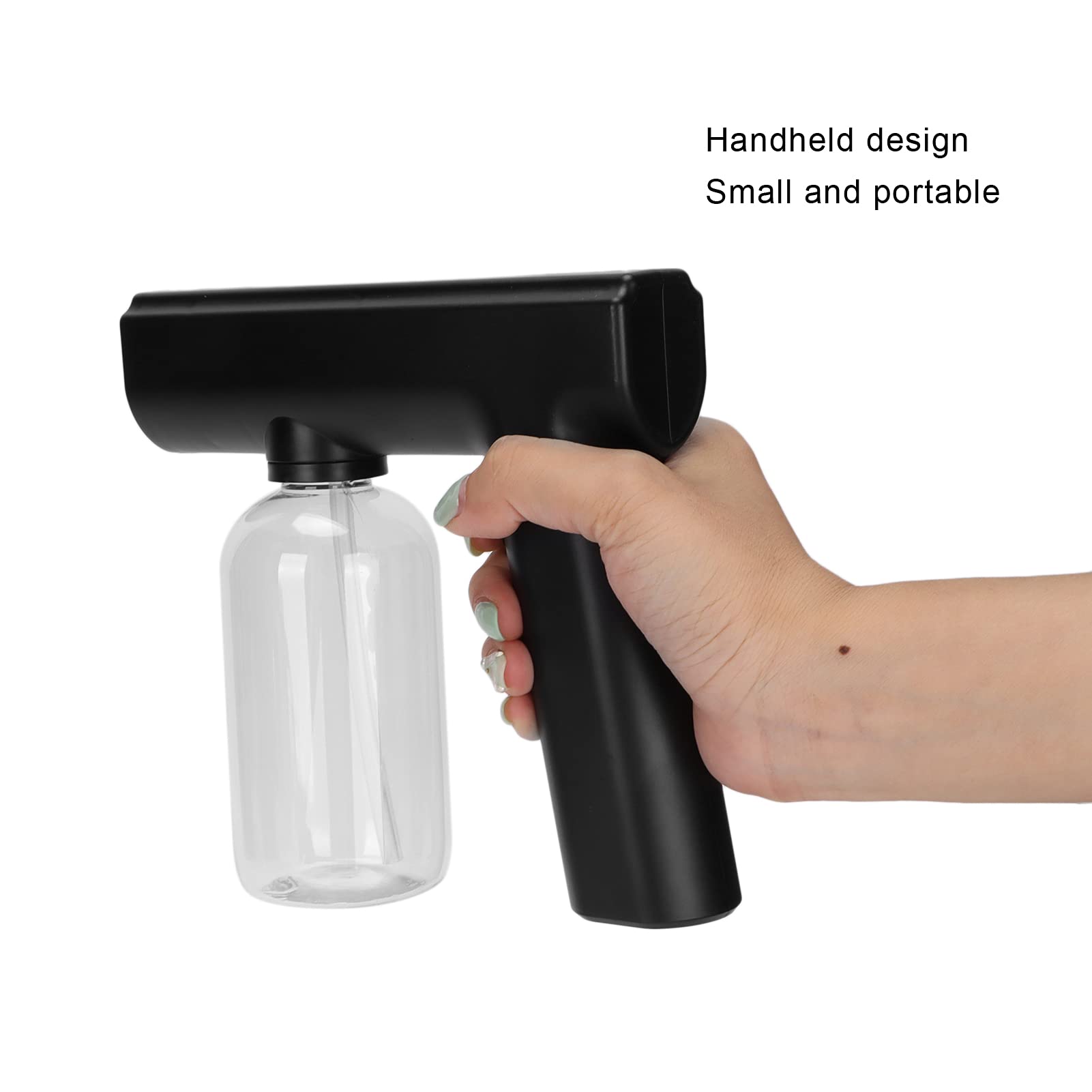 Portable Electric Mist Sprayer Gun - Multifunctional Nano Fogger for Cleaning & Hydration (Black)