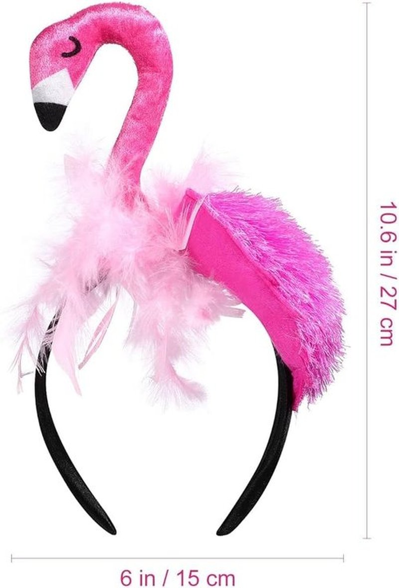 CARMELIT Pink Flamingo Headband Cute Flamingo Hat Creative Flamingo Headdress for Halloween Flamingo Headband for Women Carnival Tropical Party Hair Accessory