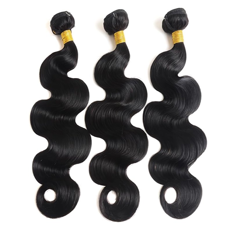 ZCMYVINND 30 32 34 Inch Natural Black Human Hair Body Wave Bundles 3 Bundles Silky and Soft Double Weft Unprocessed Brazilian Virgin Remy Hair Bundle Color #1B Bundle Body Wave Natural Black